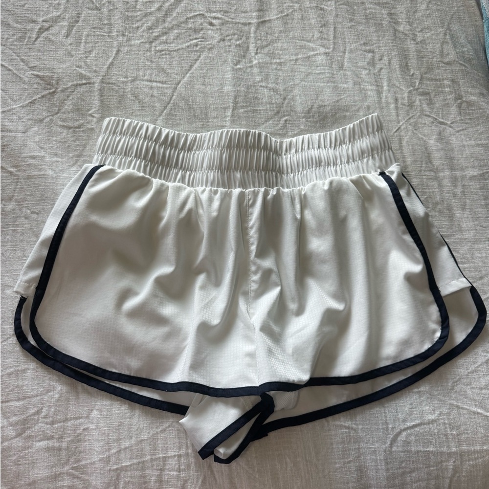 Varley White and Black Athletic Shorts Lightweight Design